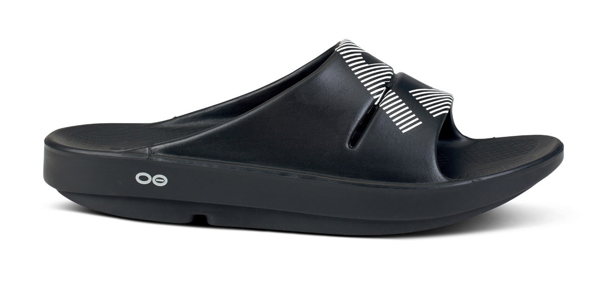 FJ X OOFOS Men's OOahh Sport Slide Sandal - Black - Image 2